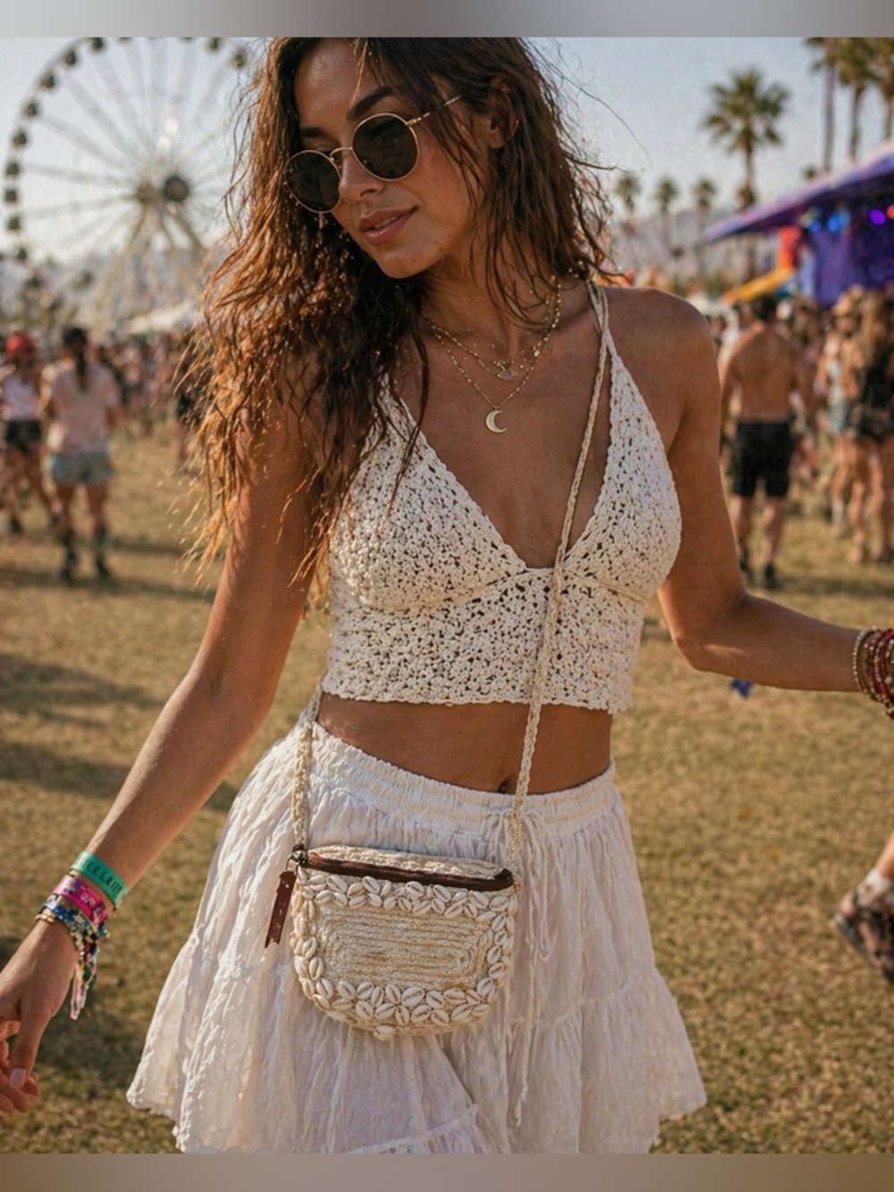 Anthropologie Seashell Fannypack/crossbody